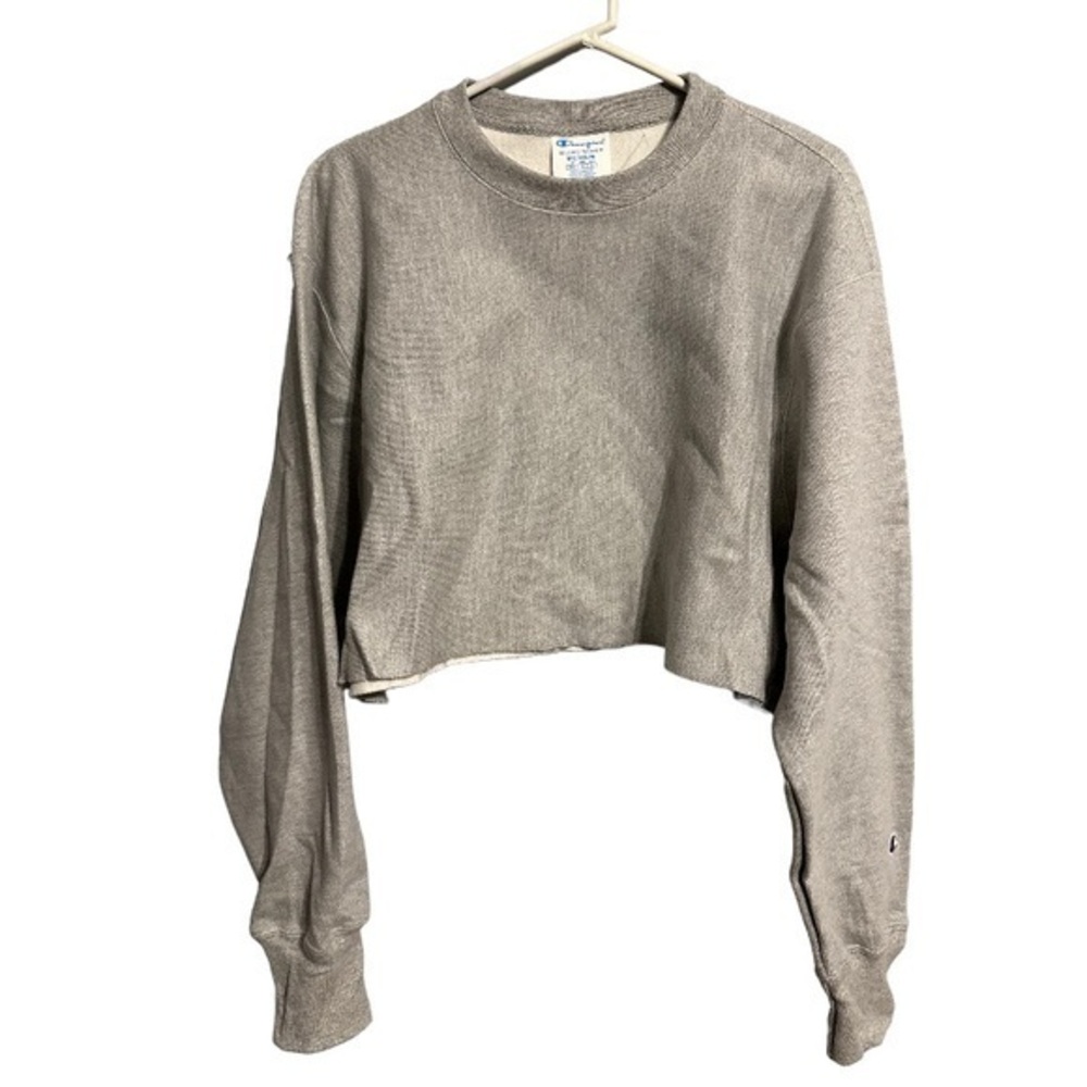 Champion premium reverse weave cut off cropped pullover sweatshirt Large New